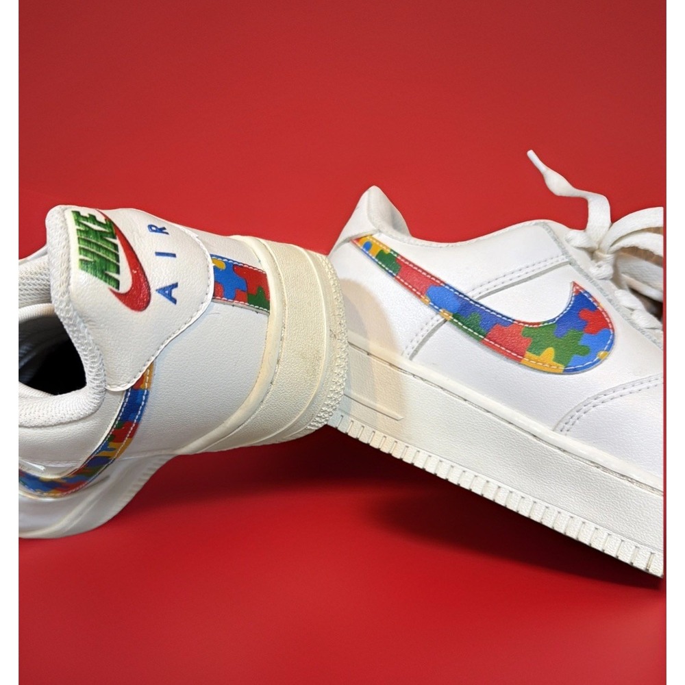Nike Air Force 1 Autism Awareness Custom Mens 6.5 Womens 8.5 White Sneaker